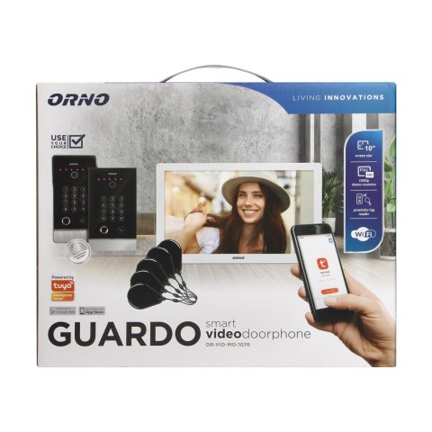 GUARDO zestaw wideodomofonowy jednorodzinny z czytnikiem linii papilarnych, czytnikiem zbliżeniowym, szyfratorem i sterowaniem z GUARDO zestaw wideodomofonowy jednorodzinny z czytnikiem linii papilarnych, czytnikiem zbliżeniowym, szyfratorem i sterowaniem z