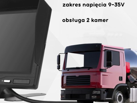 Monitor samochodowy lcd 7cali na 2 kamery ahd 4pin 12v 24v Monitor samochodowy lcd 7cali na 2 kamery ahd 4pin 12v 24v