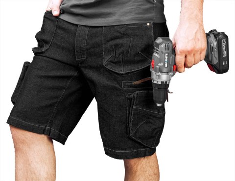 Krótkie spodenki robocze DENIM, czarne, rozmiar XXXL