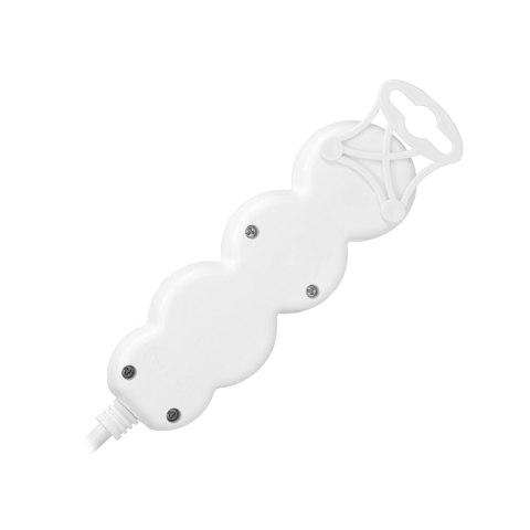 Przedłużacz 3-krotny 2P+Z (Schuko), 3m H05VV-F 3x1,5mm2, Imax=16A, płaska wtyczka, biały