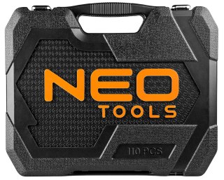 Zestaw kluczy nasadowych 1/2", 1/4", 110 szt., CrV