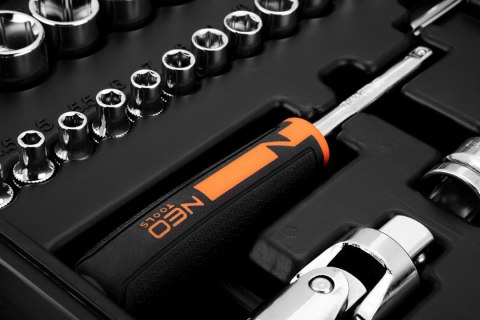 Zestaw kluczy nasadowych 1/2", 1/4", 94 szt., CrV