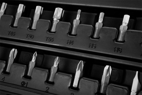 Zestaw kluczy nasadowych 1/2", 58 szt., CrV