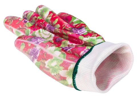 Rękawice ogrodowe pokryte PU, wzór róże, rozmiar 8" Rękawice ogrodowe pokryte PU, wzór róże, rozmiar 8"