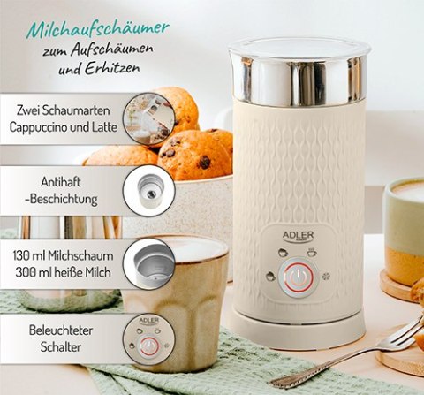 AD 4495 Spieniacz do mleka - spienianie i podgrzewanie (latte i cappucino) AD 4495 Spieniacz do mleka - spienianie i podgrzewanie (latte i cappucino)