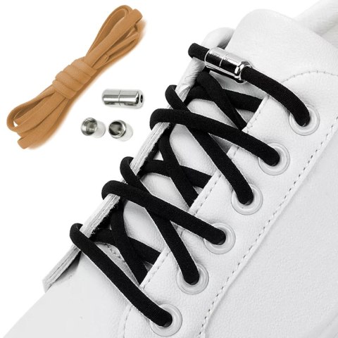 AG841C Sznurowadła bez wiązania brązowe