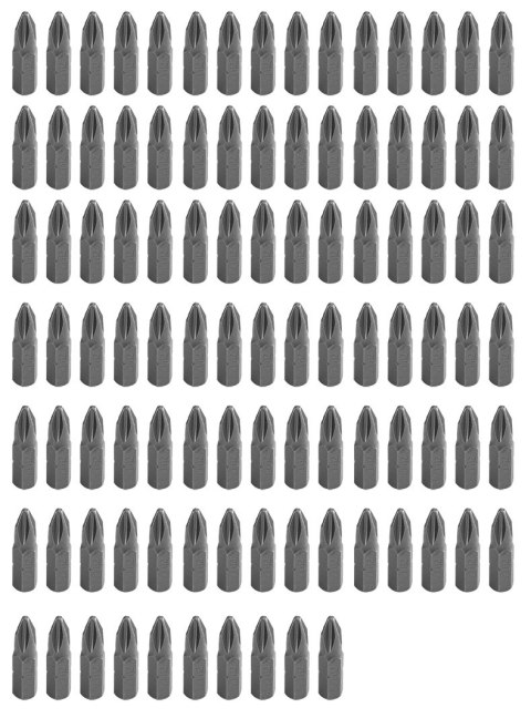 Końcówki wkrętakowe PH2 x 25 mm, 100 szt. Końcówki wkrętakowe PH2 x 25 mm, 100 szt.
