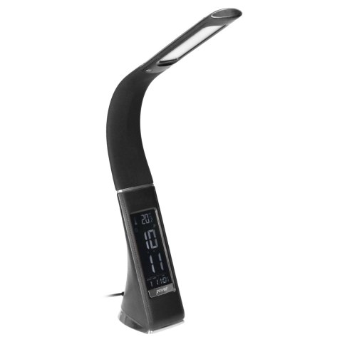 DOLOMIT LED 5W, lampka biurkowa z budzikiem, 300lm, 4000K, czarna DOLOMIT LED 5W, lampka biurkowa z budzikiem, 300lm, 4000K, czarna