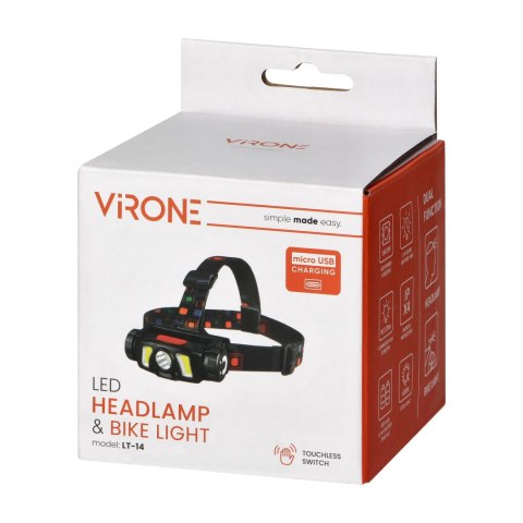 Latarka czołowa/światło rowerowe LED COB + XPG z akumulatorem Li-ion 1200mAh, czujnik ruchu