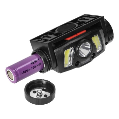 Latarka czołowa/światło rowerowe LED COB + XPG z akumulatorem Li-ion 1200mAh, czujnik ruchu