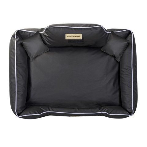 Legowisko rozbieralne antypoślizgowe ekoskóra 115x95cm czarne KingDog