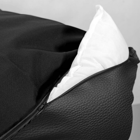 Legowisko rozbieralne antypoślizgowe ekoskóra 115x95cm czarne KingDog