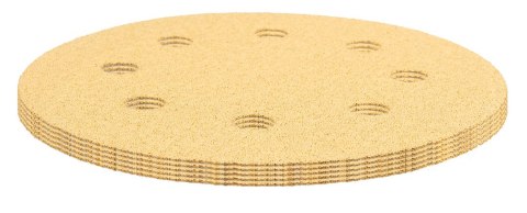 Papier ścierny na rzep 180 mm, K80, 5 szt., z 8 otworami do szlifierki 59G263