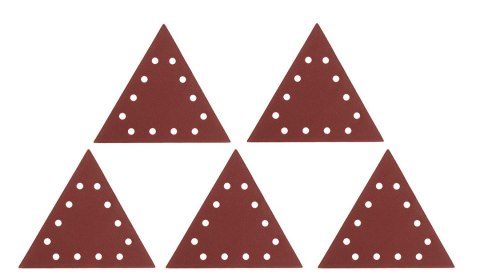 Papier ścierny na rzep K120, trójkątny z 12 otworami, 5szt do szlifierki 59G264