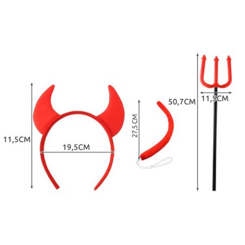 Strój diabełka - zestaw 4 elementy S22140
