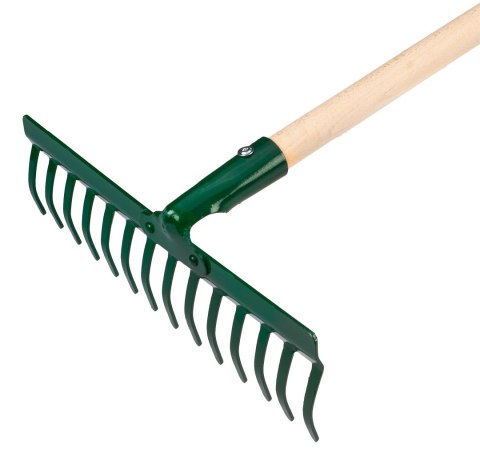 Grabie uniwersalne proste, 14 zębów, głowica nitowana, trzonek drewniany Grabie uniwersalne proste, 14 zębów, głowica nitowana, trzonek drewniany