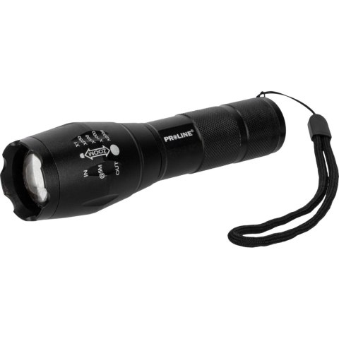 Latarka alu. 200 lm, 3xaaa, 5 tryb. świec., zoom, proline Latarka alu. 200 lm, 3xaaa, 5 tryb. świec., zoom, proline