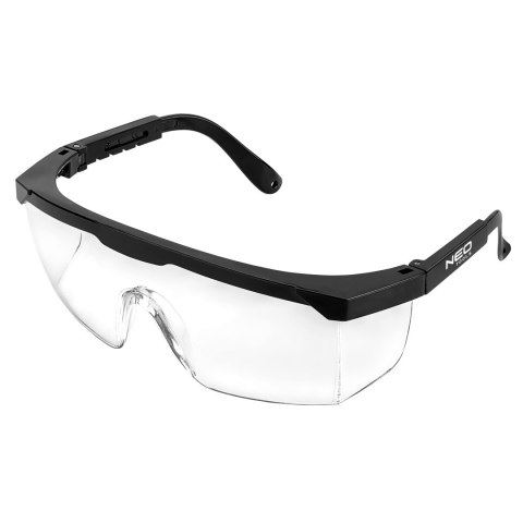Okulary ochronne, białe soczewki, regulowane zauszniki Okulary ochronne, białe soczewki, regulowane zauszniki