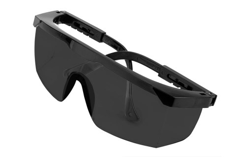 Okulary ochronne, przyciemniane soczewki, regulowane zauszniki