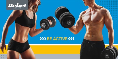 Obciążenie żeliwne olimpijskie gumowane zestaw 2x10kg, otwór 51mm , REBEL ACTIVE
