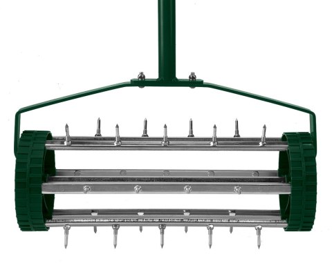 Aerator ręczny, wertykulator walcowy do trawy 27 kolcy, średnica 15 cm