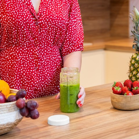 Blender bezprzewodowy, szklany kubek, 450ml, 100W , 6 noży