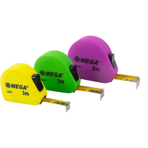 Miara zwijana 8m/25mm, 2 stopery, pvc, soft Miara zwijana 8m/25mm, 2 stopery, pvc, soft