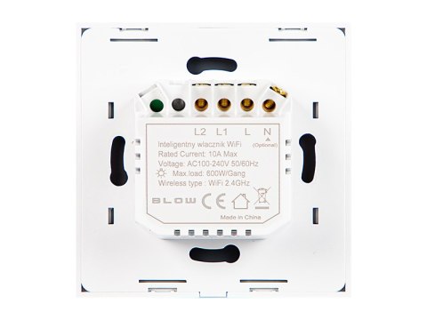 72-088# Inteligentny włącznik światła dwukanałowy szklany wifi tuya