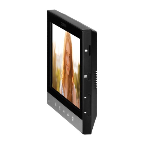 ALERTO, zestaw wideodomofonowy jednorodzinny, 4-żyłowy, 7", dotykowy panel, czarny