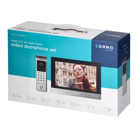 CERES Full HD, zestaw wideodomofonowy jednorodzinny, 4-żyłowy, 8", ekran dotykowy, Full HD, szyfrator