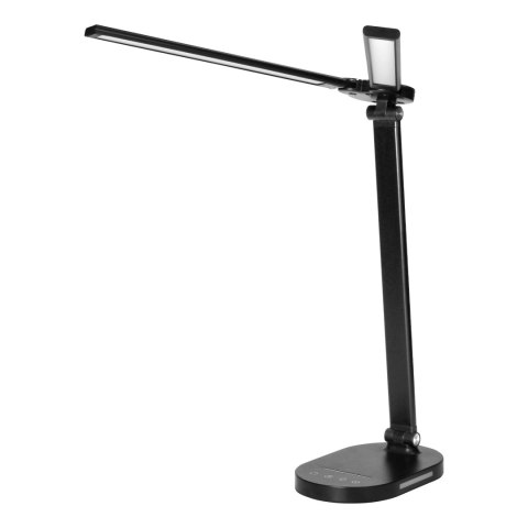 ERGO LED, lampka biurkowa z ładowarką USB, 8W, 400lm, 3000-4000-6000K, zmiana barwy światła, funkcja ściemniania, czarna