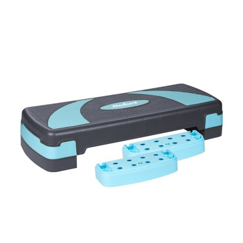 Step do aerobiku i ćwiczeń fitness, 3 stopnie, 78cm, szaro-niebieski, REBEL ACTIVE
