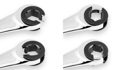 Klucz płasko-oczkowy, rozcięty z grzechotką, 8 mm