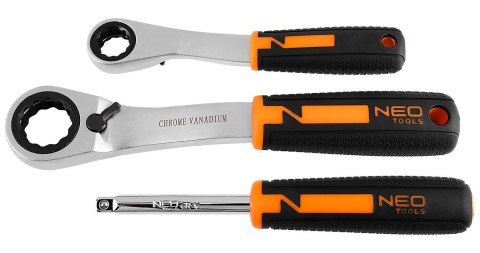 Zestaw nasadek przelotowych 1/4", 3/8", 46 szt., CrV Zestaw nasadek przelotowych 1/4", 3/8", 46 szt., CrV