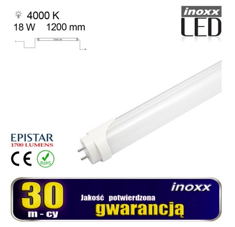Zestaw: 10x świetlówka led 120cm 18w t8 4000k g13 neutralna
