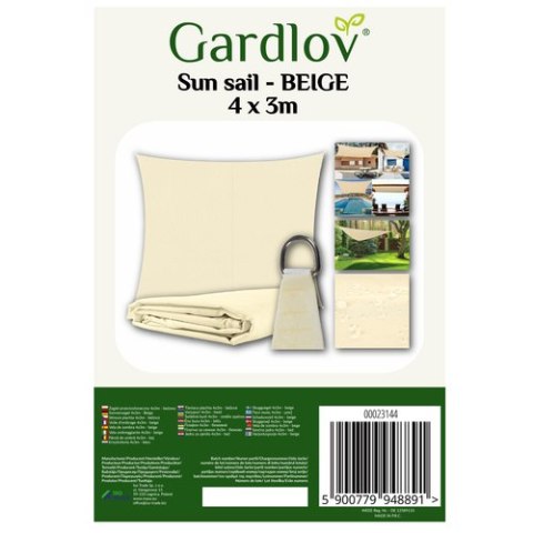 Żagiel przeciwsłoneczny 4x3m- beżowy Gardlov 23144