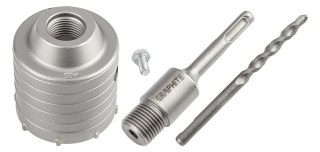 Otwornica widiowa 65 mm z adapterem SDS+ oraz wiertłem pilotującym
