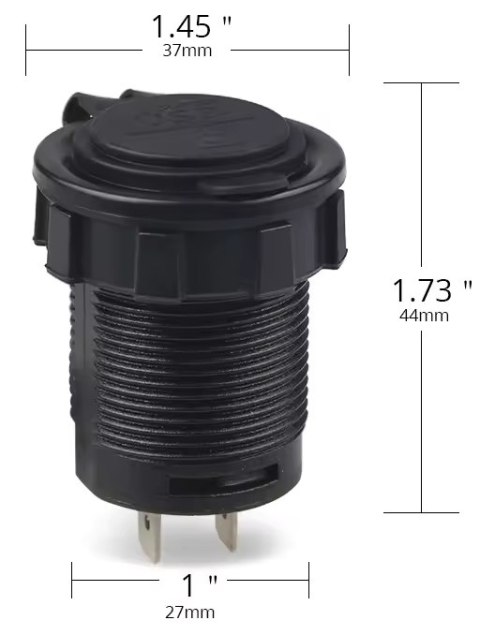 75-698# Ładowarka samochodowa montażowa usb+usb-c m18b