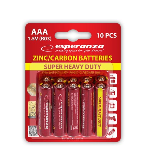 EZB205 Esperanza baterie zn-c aaa 10szt blister EZB205 Esperanza baterie zn-c aaa 10szt blister