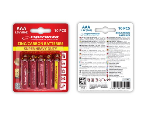 EZB205 Esperanza baterie zn-c aaa 10szt blister EZB205 Esperanza baterie zn-c aaa 10szt blister