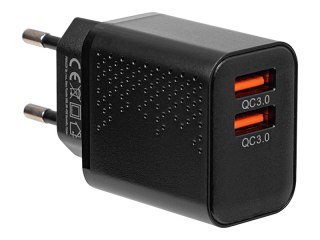 76-024# Ładowarka sieciowa gniazdo usbx2 qc 18w