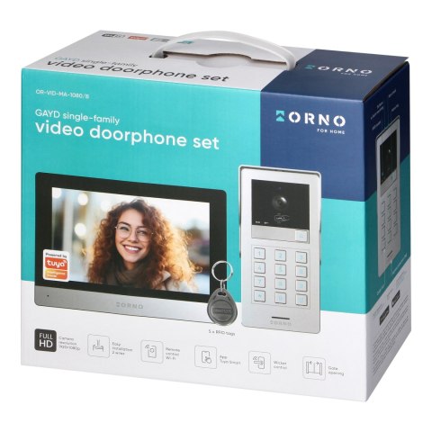 GAYD, zestaw wideodomofonowy jednorodzinny, 2-żyłowy, 8", Wi-Fi, ekran dotykowy, 2MP Full HD, RFID, szyfrator GAYD, zestaw wideodomofonowy jednorodzinny, 2-żyłowy, 8", Wi-Fi, ekran dotykowy, 2MP Full HD, RFID, szyfrator