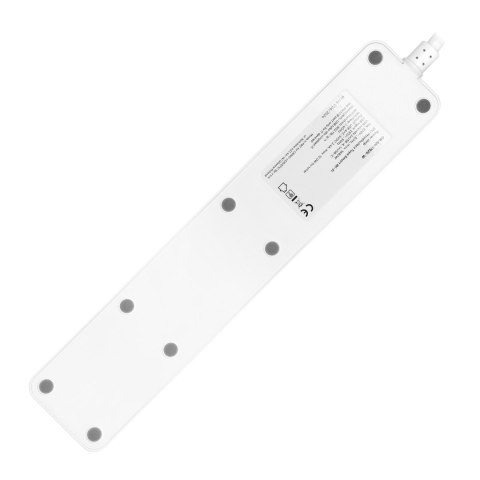 Przedłużacz z 3 gniazdami z uziemieniem i wyłącznikiem 3xUSB, Tuya Smart Wi-Fi, biały