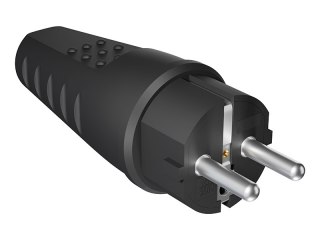 98-155# Wtyczka wt-54 pr prosta czarna hermetyczna gumowa