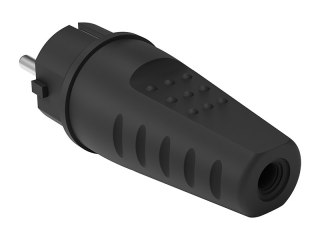 98-155# Wtyczka wt-54 pr prosta czarna hermetyczna gumowa
