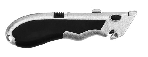 Nóż trapezowy mini + 4 ostrza w słoiku, wielokrotność 30 szt. Nóż trapezowy mini + 4 ostrza w słoiku, wielokrotność 30 szt.