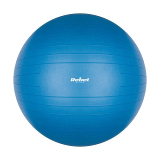 Piłka gimnastyczna rehabilitacyjna 55cm z pompką ręczną, kolor niebieski , REBEL ACTIVE