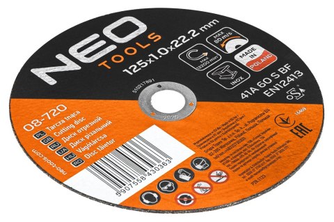 Tarcze tnące do metalu/INOX 125 x 1.0 x 22,2mm, 41 A60-S-BF, 25 szt. kartonik. Wyprodukowano w PL Tarcze tnące do metalu/INOX 125 x 1.0 x 22,2mm, 41 A60-S-BF, 25 szt. kartonik. Wyprodukowano w PL