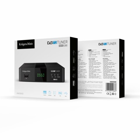 Tuner DVB-T2 H.265 HEVC Kruger&Matz