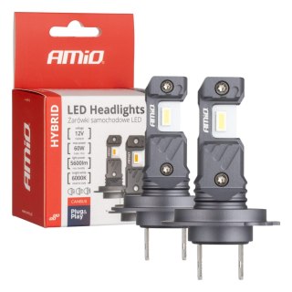 Żarówki samochodowe led seria hybrid h7 h18 6000k canbus 60w amio-04115